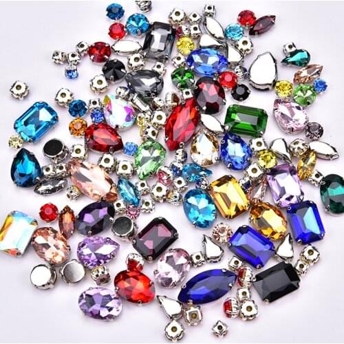 143pcs, free gift, mix size color shape crystal rhinestone beads glass stone with claw wedding dress decoration DIY