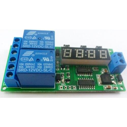 KC22B02_5V DC 5V 2 Channel Multifunction Delay Timer Module Delay Relay Controller Motor Reverse Cycle Loop Timers