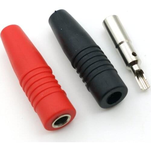 2pcs copper Solder Copper 4mm silicone insulated Banana female Jack socket Plug connector
