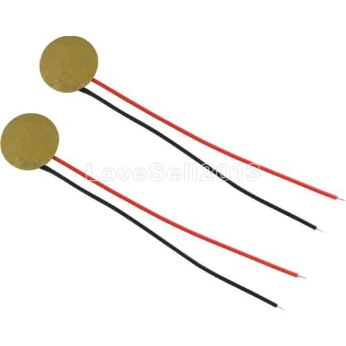 20PCS 12mm Piezo Elements Sounder Sensor Trigger Drum Disc+wire copper