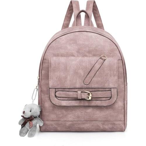 2018 High Quality Fashion Women Leather Backpack For Girls School Shoulder Bags Female Tote Bags Ladies Black Backpacks Rucksack