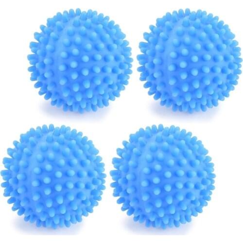 4pcs/Set Blue PVC Reusable Dryer Balls Laundry Ball Washing Drying Fabric Softener Ball for Home Clothes Cleaning Tools