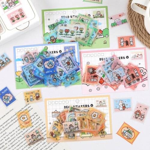40 pcs/pack Postman Cute cartoon girl Diary Sticker Lovely Cartoon Handbook Decoration Cute Sticker Label Scrapbooking Stickers