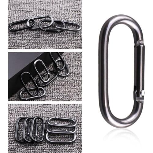 5/10/20pcs Carabiner Clips Black Oval Hanging Buckle Carabiner Hanging Buckle Small Carabiners for Water Bottle and Harness