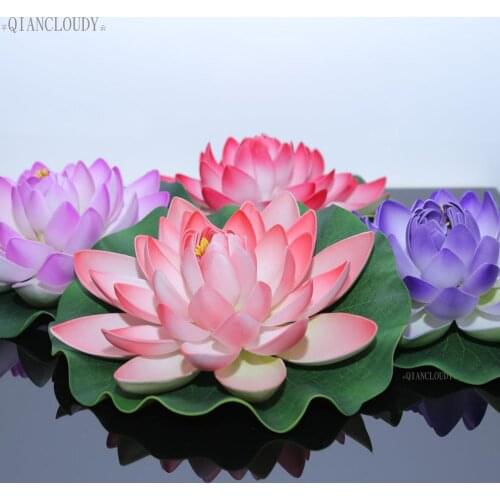 5 pieces Artificial Fake Lotus leaf pond flower Lily flowers Water Plants wedding decoration mariage flores 28CM C44
