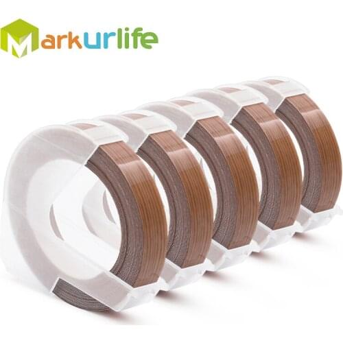 Markurlife 5 Pack Compatible for DYMO 3D Plastic Emobossing Label Tapes 520111 9mm*3m for Dymo Embossing Label Printer