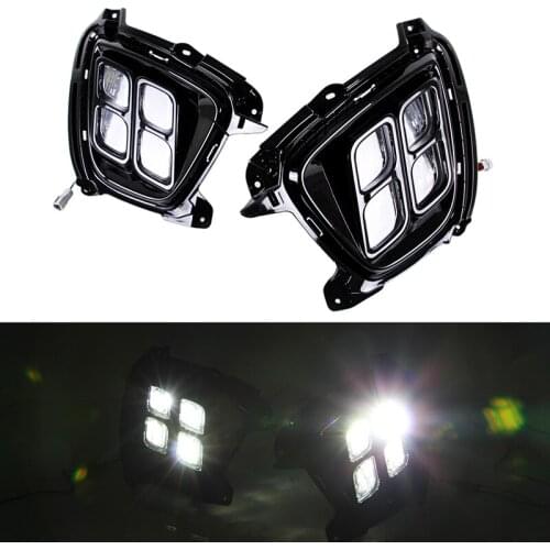 1 Pair for Kia Sorento 2015- 2017 12V Car Daytime Running Light LED DRL Car Front Headlight Fog Lamp Turning Signal Day Light