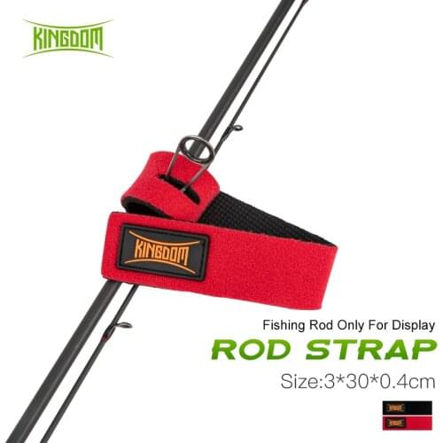Kingdom Rod Tie Strap Belt Tackle Elastic Wrap Band Pole Holder Guide Ring Rod Holder Belt Strap Suspenders Fishing Tools