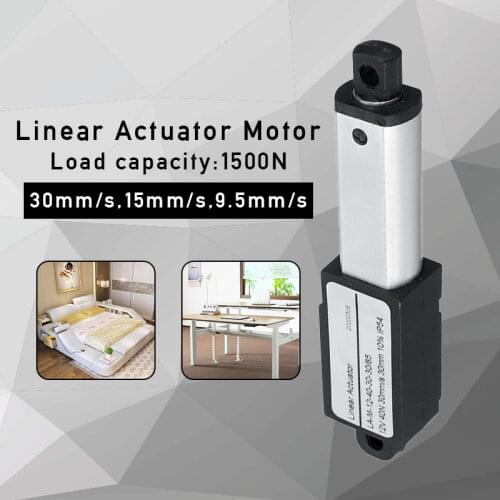 Aluminum Alloy 1500N 30mm Stroke Micro Linear Actuators Linear Actuator DC 12V Electric Mini Linear Motor 30mm/s 15mm/s 9.5mm/s