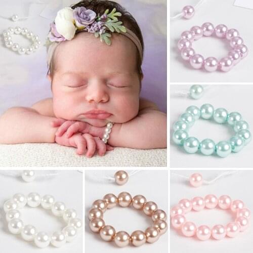 European and American baby headwear baby headband pearl bracelet newborn cute photo hair accessories photography props party