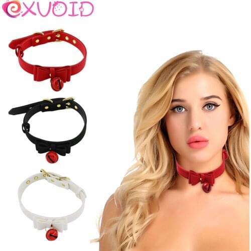 EXVOID Leather Harness Erotic Toys Bell Neck Collar SM Bondage Roleplay Slave Restraints Sex Toys for Couples Sex Shop