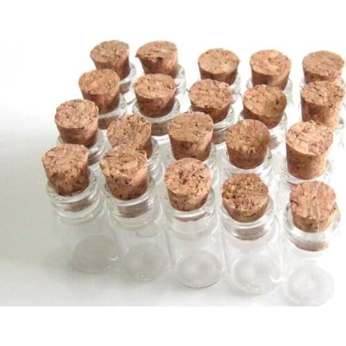 20 Pcs 10x18mm 0.5ml Wish Bottles Tiny Small Empty Clear Cork Glass Bottles Vials For Wedding Holiday Decoration Christmas Gifts