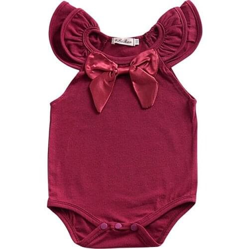 Cotton Baby Rompers Clothes Multi-color Bow Ruffled Sleeve Infant Jumpsuit Overalls for Newborns Funny Summer Toddlers Bebe rape