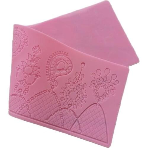 Lace Mold Crystal pendant Pattern Silicone Lace Mat Cake Brim Decoration DIY Tool M114