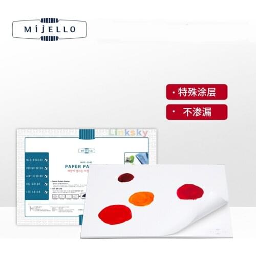 Mijello MPP-3089 Paper Palette Water Color Watercolour Acrylic Oil Paint Palette,3 Size, Special Coated Surface ,Art supplies