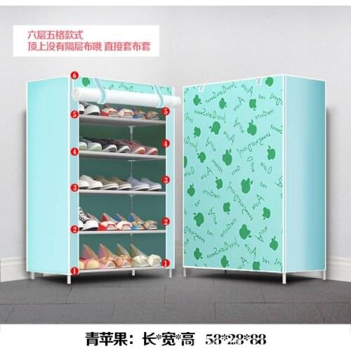 New Shoe Rack Shoemaker Simple Multi-Layer 8-Storey Dormitory Household Dust-Proof Economic Single Row Non-Woven Shoe Cabin