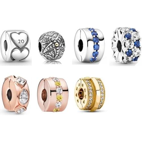 NEW 2020 100% 925 Sterling Silver 20th Anniversary Limited Edition Clip Original Charm Fit DIY Bracelet Jewelry Fshion Gift