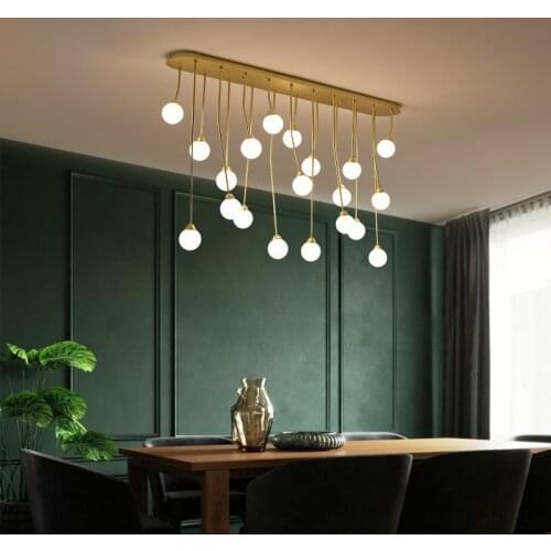 Novelty LED Chandelier Ceiling Dining Living Room G9 Glass Ball Hanging Light Multi-Head Coffee / Gold Kitchen Modern Luminaires