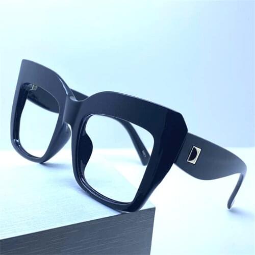 No Lens Thick Frame Glasses Transparent Luxury Eyeglasses No Prescription Oversized Square Glasses Frame Unisex Optical