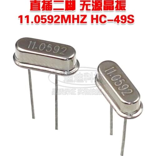 Passive crystal oscillator 11.0592 MHz HC-49S 11.0592M crystal 2 pin straight crystal oscillator NEW