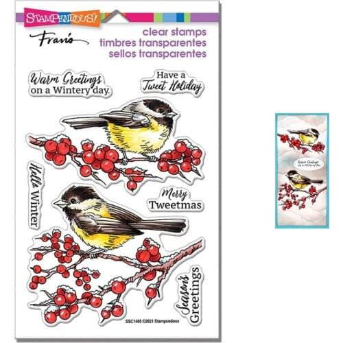 Holly Branch Bird Stamps And Dies Cutting Dies Scrapbook Diary Decoration Stencil Embossing Template DIY Greeting Card Handmade