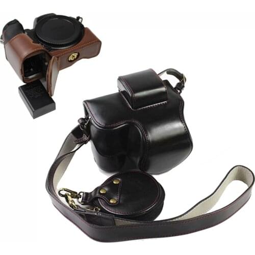 Portable PU leather camera case bag cover for Nikon Z50 with 16-50mm lens should strap Small Storage Bag