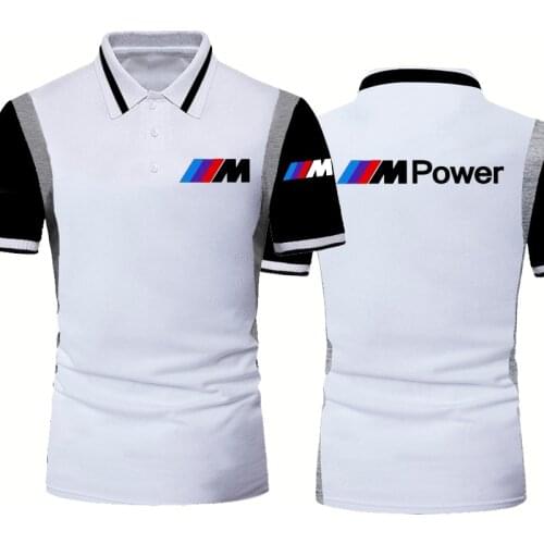 Summer Fashion short sleeve casual Brand Bmw M car logo Printing Mens POLO shirt Power high quality Cotton Mens short sleeve