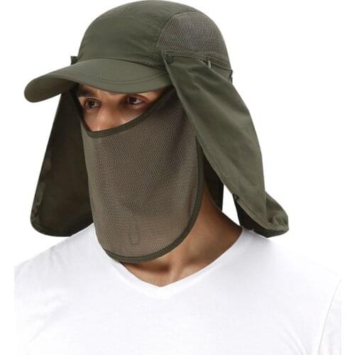 Fishing Caps Portable Removable 360-degree Neck Cover Fishing Hat Sun Ear Flap Bucket Foldable Outdoor Hiking UV Protection hat