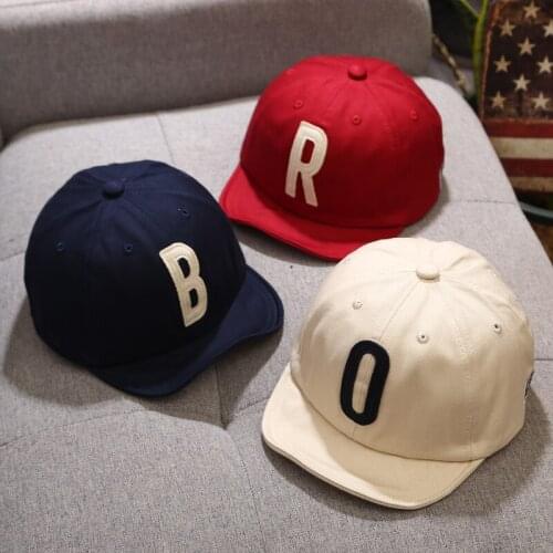 Spring Summer Letter Baby Baseball Caps Solid Color Soft Brim Baby Boys Girls Sun Hats Toddler Kids Snapback Hip-Hop Hat Cap