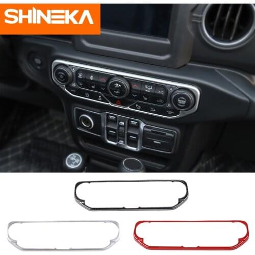 SHINEKA Interior Mouldings controlled Air Conditioning Control Decorative Ring Stickers For Jeep Wrangler JL 2018+ car styling