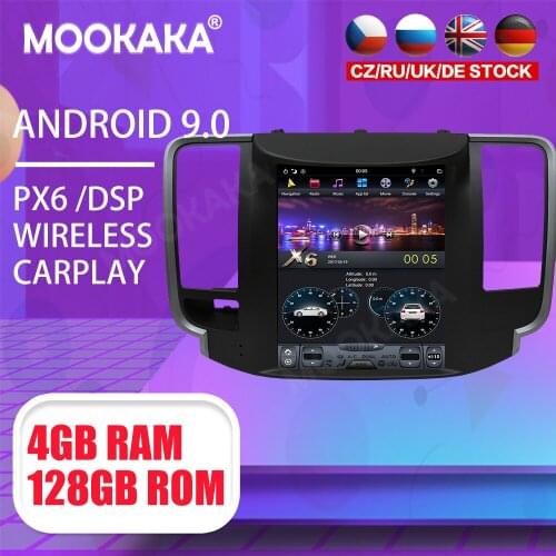 Tesla 10.4" Android 9 PX6 4G 128GB Car Player For Nissan Teana 2008-2011 Car GPS Navi CarPlay Head Unit DSP Stereo