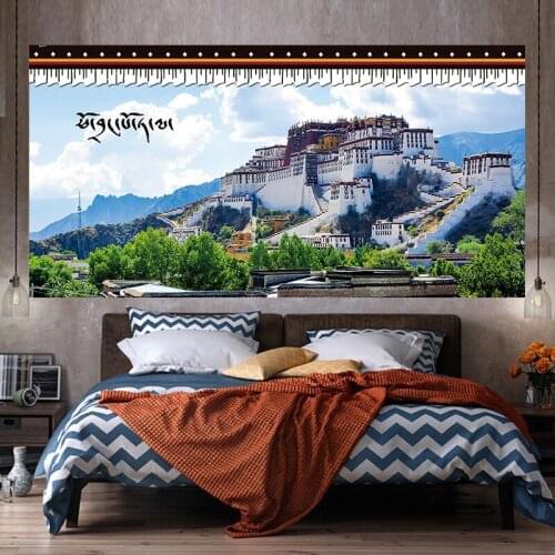 Tibet Tapestry Wall Decor Buddhism Temple Potala Palace Wall Hanging Background Carpet Wall