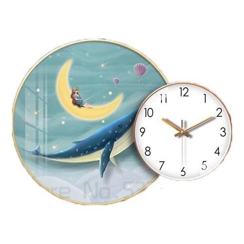Bedroom decoration painting childrens room boys and girls fun clock modern simple bedside hanging painting