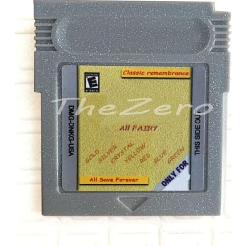 Video Game for 16 Bit Cartridge Game Console Card Po Series GOLD SILVER CRYSTAL YELLOW RED BLUE GREEN Ver in 1 All Save Forever