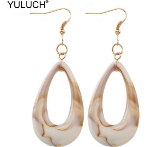 YULUCH 2019 Fashion 5 Colors Acrylic Dangle Drop Earrings Bohemian Trendy Red Hanging Earings For Women Lady Jewelry Accessories
