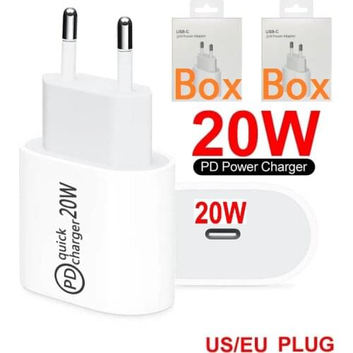 10pcs/lot 20W PD wall Charger for iPhone 12pro 12 mini 12pro Max Type C Single port 9V 2.22A Wall Charger