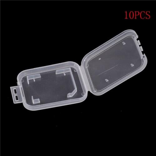 10Pcs/Lot SD SDHC Memory Card Case Holder Protector Transparent Plastic Box Storage 48* 38* 6mm Memory Card Storage Box