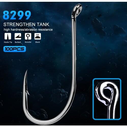 100pcs Proberos Brand Fishing Hook 8299 Octopus Series HC-72A High-carbon steel fishhook Saltwater Bass 8299 1/0-10/0# Hook