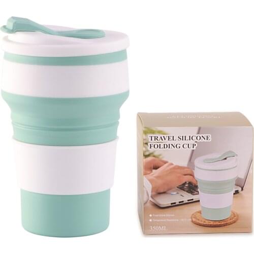 2021 Folding Silicone Cup Portable Silicone Telescopic Drinking Collapsible Coffee Cup Multi-function Foldable Silica Mug Travel