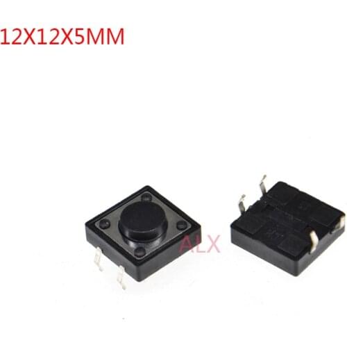30PCS 12X12x5mm 4PIN dip TACT push button switch Micro key power tactile switches 12x12x5 12*12*5MM Light touch