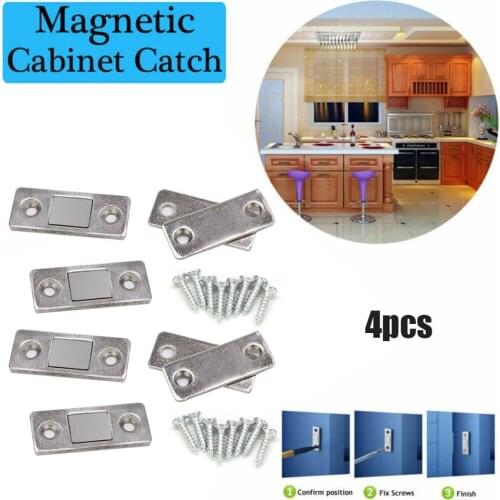 8Pcs Cabinet Catch Closer Strong Door Latch Thin Ultra For Door Latch Magnetic New Complete Catches & Screws