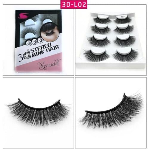 Four Pairs Of 3D False Eyelashes Naturally Curled Thick And Long 10 Styles, Handmade Exaggerated And Creative Makeup Tools