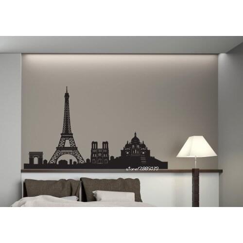 Cities of the World Wall Stickers Paris Sights Eiffel Tower Arch Cathedral Wall Decal Home Decal Wallpaper Artistic Design SA835
