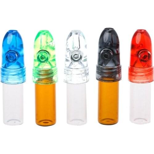 H7JC 1pc Portable Snuff Top Bullet Dispenser Snorter Rocket Snuffer Acrylic Glass New