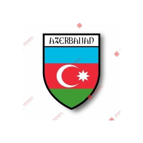 Interesting Car Stickers Decal Souvenir Vinyl Car Shield City Flag World Crest Azerbaijan Car Decal Decoration Laptop
