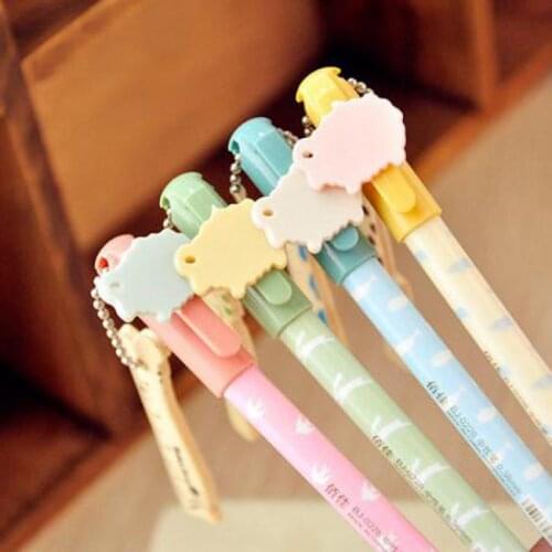 Jonvon Satone 4pcs gel Pen Stationery Kawaii Animal Shapes Ruler Deer Sheep Pen Creative Office 0.38mm School Pen Gift