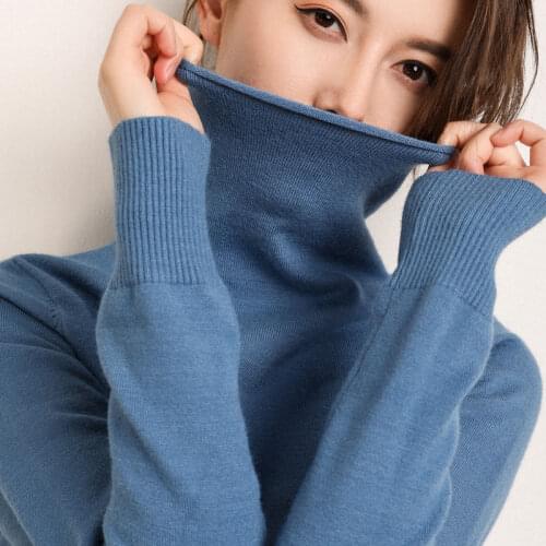 Korean Fashion Wool Turtleneck Sweater Women Winter 2020 Solid Color Long Sleeve Tops Sweaters Schoolgirl Clothing