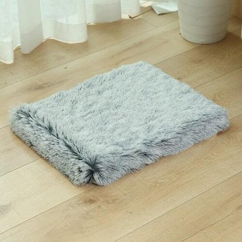 Dog Bed Winter Warm Long Plush Sofa Soft Rectangle Waterproof Mat Removable Washable Cat Pad Comfortable Sleeping Pet Products