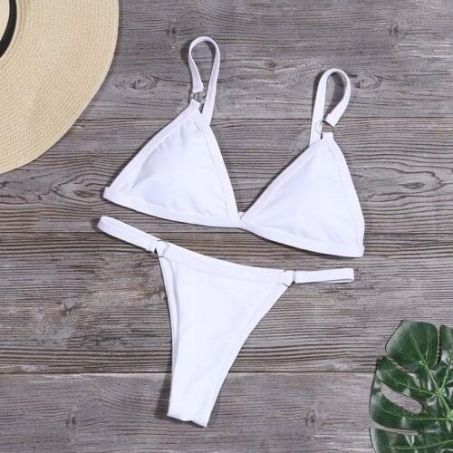 Summer Solid Bikini Set Low Waist Swimwear Women Brazilian Bathing Suit Sexy Swimsuit Female Brazilian Biquini