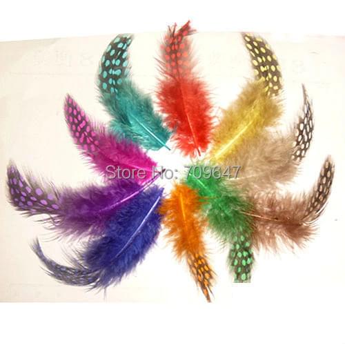 Small Feather! 200Pcs/Lot 5-12cm Multicolor Guinea Fowl Spotted Feathers Loose Guinea Hen Feathers,craft feathers